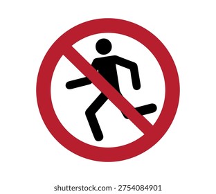 ISO 7010 P048 No running sign. Prohibition sign pictogram vector design and illustration. 


