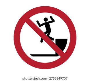 ISO 7010 P061 No jumping into water sign. Prohibition sign pictogram vector design and illustration.
