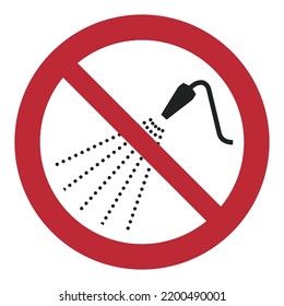 ISO 7010 Registered safety signs - Prohibition - Do not spray with water