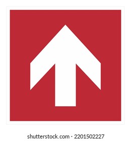 ISO 7010 Registered safety signs - Fire equipment fire action signs - Direction arrow 90°
