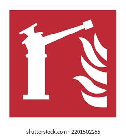 ISO 7010 Registered safety signs - Fire equipment fire action signs - Fire monitor