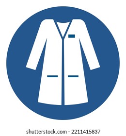 ISO 7010 Registered safety signs Mandatory Wear laboratory coat Harmful chemical or biological material