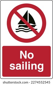 ISO 7010 Registered safety signs Prohibition No sailing Portrait