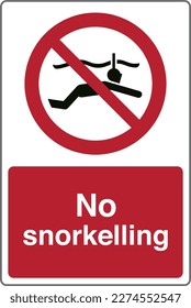 ISO 7010 Registered safety signs Prohibition No snorkeling Portrait