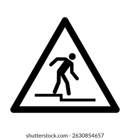 ISO 7010 Registered safety signs Warnings Step down Black and White