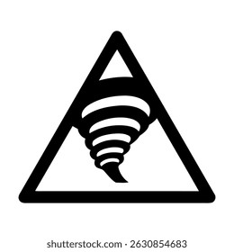 ISO 7010 Registered safety signs Warnings Tornado zone Black and White
