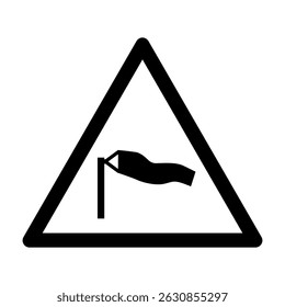 ISO 7010 Registered safety signs Warnings Warning Strong winds Black and White