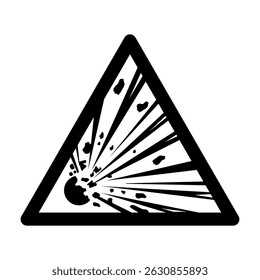 ISO 7010 Registered safety signs Warnings Explosive material Black and White