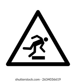 ISO 7010 Registered safety signs Warnings Floor level obstacle Black and White