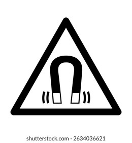 ISO 7010 Registered safety signs Warnings Magnetic field Black and White