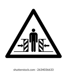 ISO 7010 Registered safety signs Warnings Crushing Black and White