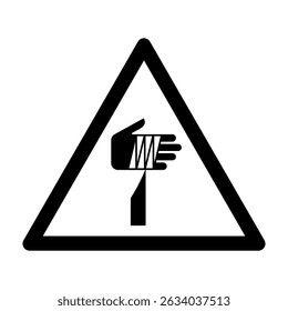ISO 7010 Registered safety signs Warnings Sharp elements Black and White