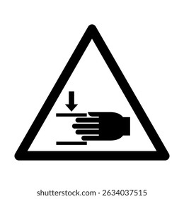 ISO 7010 Registered safety signs Warnings Crushing of hands Black and White