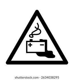 ISO 7010 Registered safety signs Warnings Battery charging Black and White