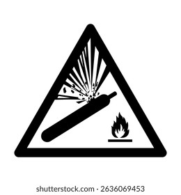 ISO 7010 Registered safety signs Warnings Pressurized cylinder Black and White
