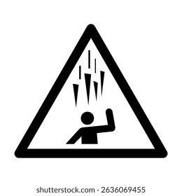 ISO 7010 Registered safety signs Warnings Falling ice Black and White