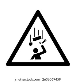 ISO 7010 Registered safety signs Warnings Falling objects Black and White