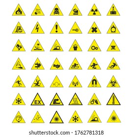 ISO 7010 SIGN WARNING SET SYMBOL SAFETY