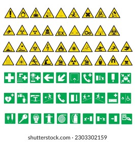 ISO 7010 SIGN WARNING SET SYMBOL SAFETY	