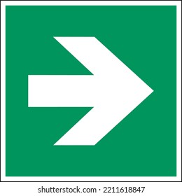 ISO 7010 Standard Safe condition first aid signs Direction arrow 90° to the right