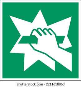 ISO 7010 Standard Safe condition first aid signs Break to obtain access to an emergency exit device