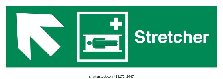 ISO 7010 Standard Safe condition and first aid signs Safety Stretcher Direction Up To The Left