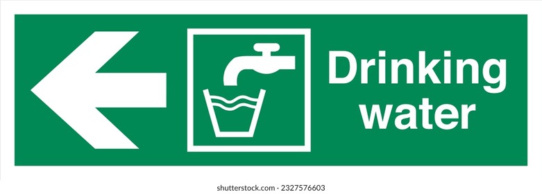 ISO 7010 Standard Safe condition and first aid signs Drinking water Direction To The Left