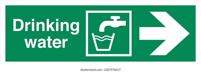 ISO 7010 Standard Safe condition and first aid signs Drinking water Direction To The Right