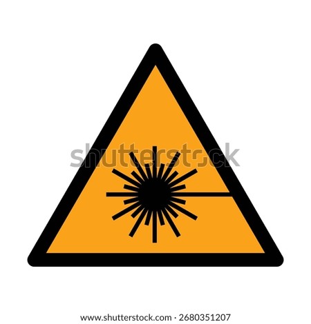 ISO 7010 W004 Warning Sign. Laser Beam Hazard Symbol