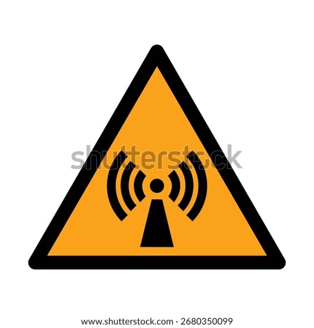 ISO 7010 W005 Warning Sign. Non‑Ionizing Radiation Hazard Symbol.