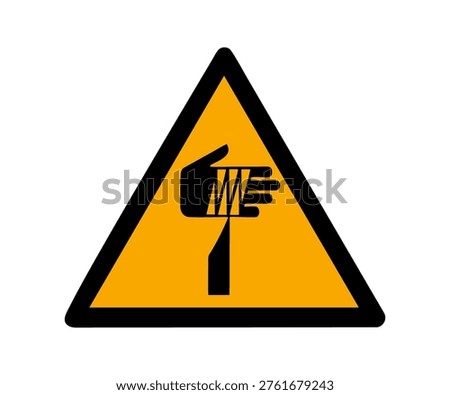 ISO 7010 W022 Warning Sharp element sign. Warning sharp objects for sharp object danger warning vector design and illustration.

