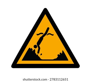 ISO 7010 W049 Warning Submerged objects signs. Warning pictogram vector design and illustration. 
