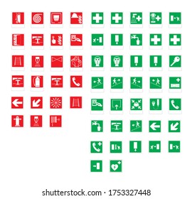 ISO 7010 WARNING SET OF SYMBOL SAFETY SIGNS
