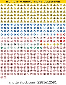 ISO 7010 WARNING SIGNS SET SYMBOL SAFETY COLLECTION