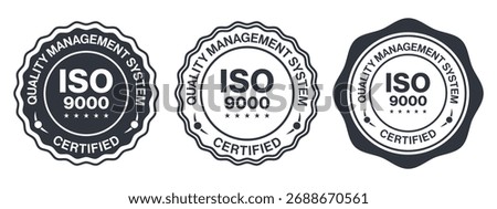 ISO 9000 Certified Quality Management System Badge Label Seal Design