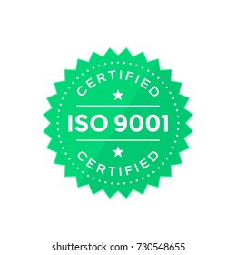 ISO 9001 badge, green on white