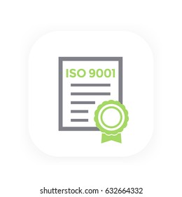ISO 9001 certificate, vector illustration