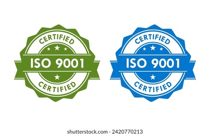 Ilustración de la plantilla de logotipo certificada ISO 9001