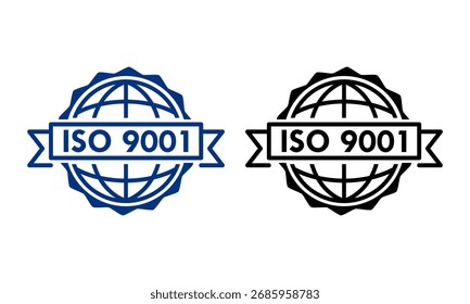 ISO 9001 certified logo template illustration