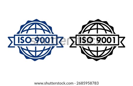 ISO 9001 certified logo template illustration