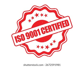 ISO 9001 Certified Rubber Stamp Seal with a Decorative Border