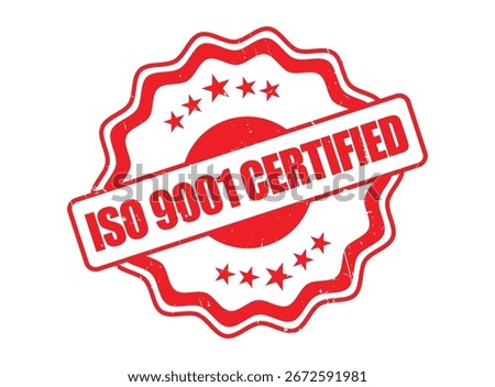 ISO 9001 Certified Rubber Stamp Seal with a Decorative Border