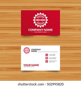 ISO 9001 certified sign. Certification stamp.