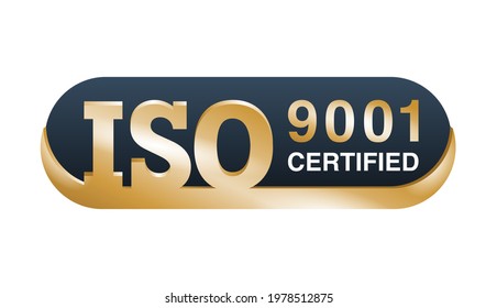 Iso 9001 Conformity Standards Golden Badge Stock Vector (Royalty Free ...