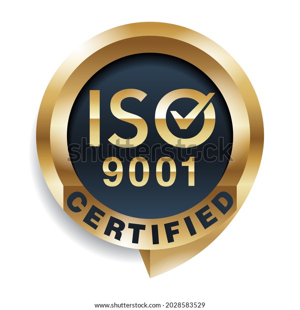 Iso 9001 Conformity Standards Pictogram Golden Stock Vector (Royalty ...