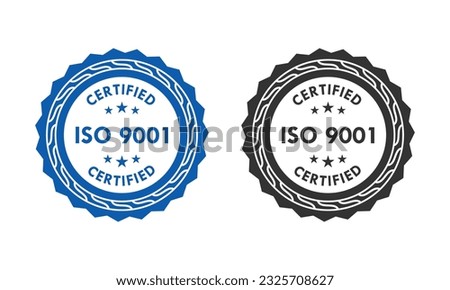 ISO 9001 Design badge template illustration