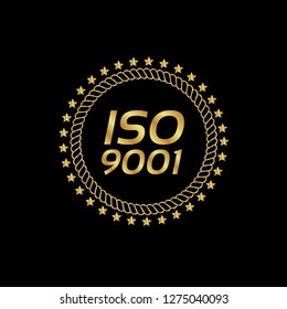 Iso 9001 gold button