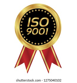 Iso 9001 gold button