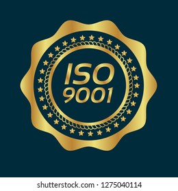 Iso 9001 gold button