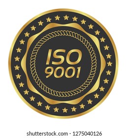 Iso 9001 gold button